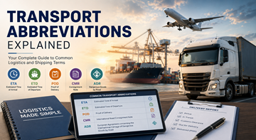 Gestor de transportes a analisar abreviaturas de logística e informações de rastreio de envios num escritório moderno de logística europeu